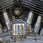 Detail einer Harley Davidson,  Modell 750 Flathead WLA, 1937