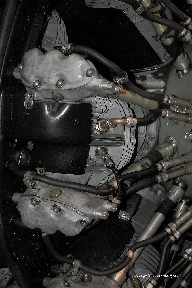Detail eines Flugzeugmotor