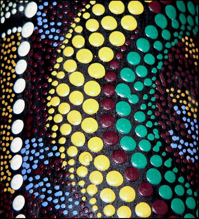 detail of a handcrafted didgeridoo