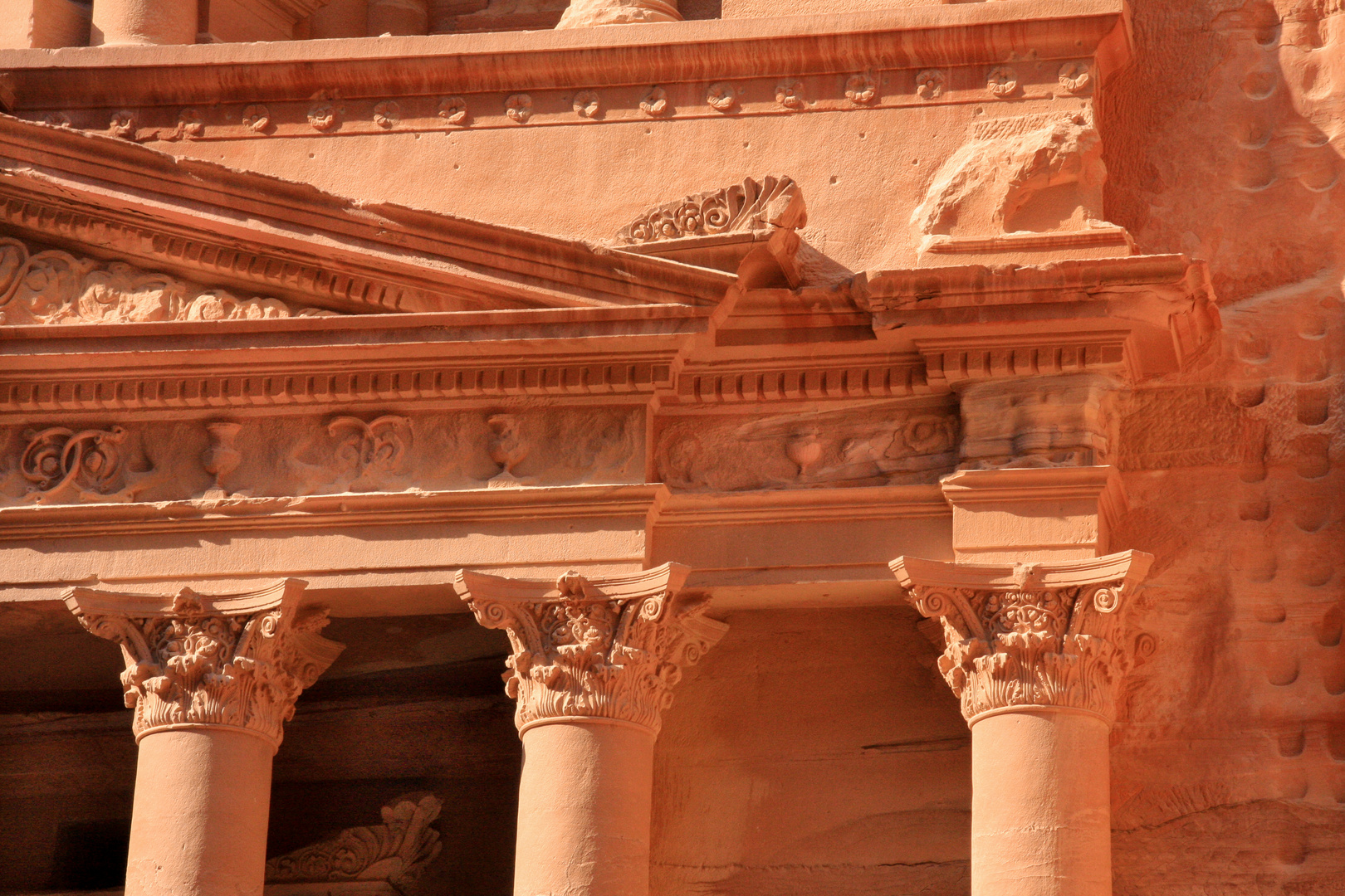 detail schatzhaus in petra (jordanien)