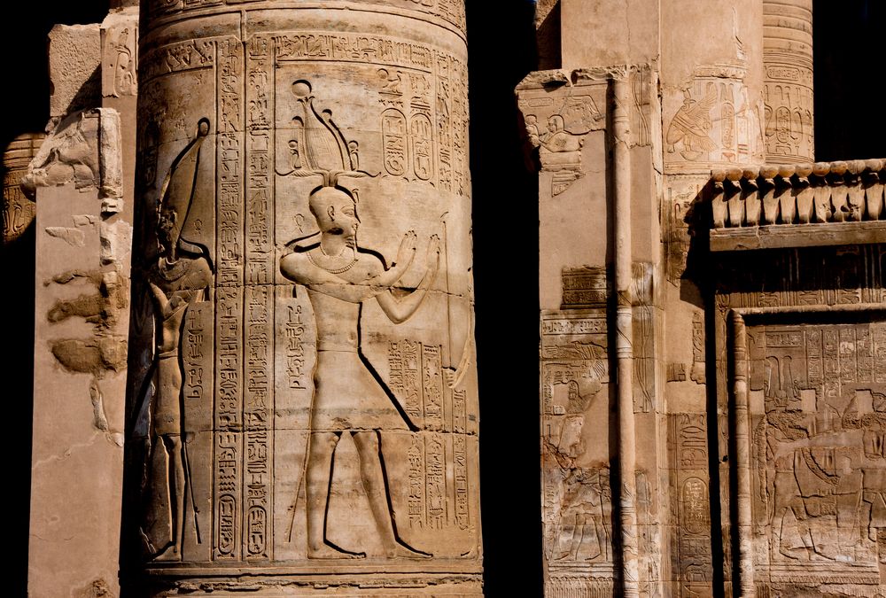 detail tempel kom ombo (ägypten)