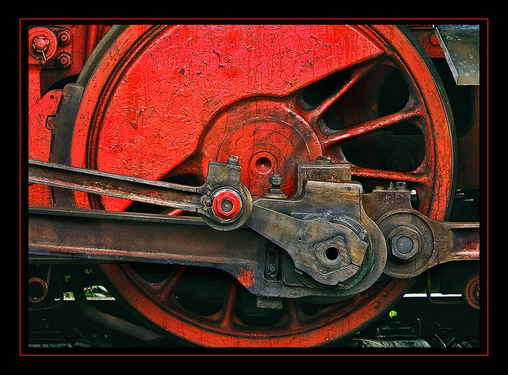 Detailansicht - Antrieb einer Dampflokomotive