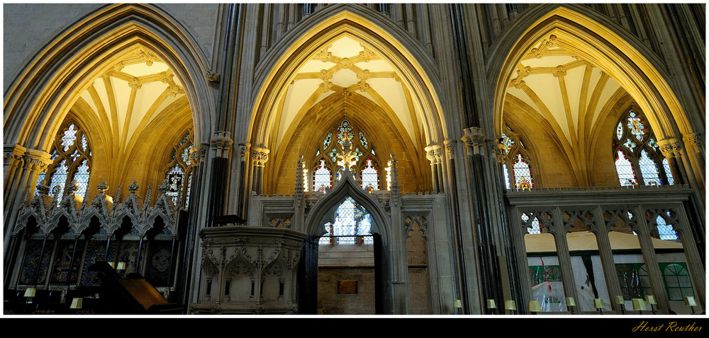 Detailansicht der Kathedrale in Wells