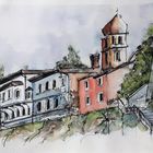 Detailansicht Rovinj...Tusche - Aquarell Grafik