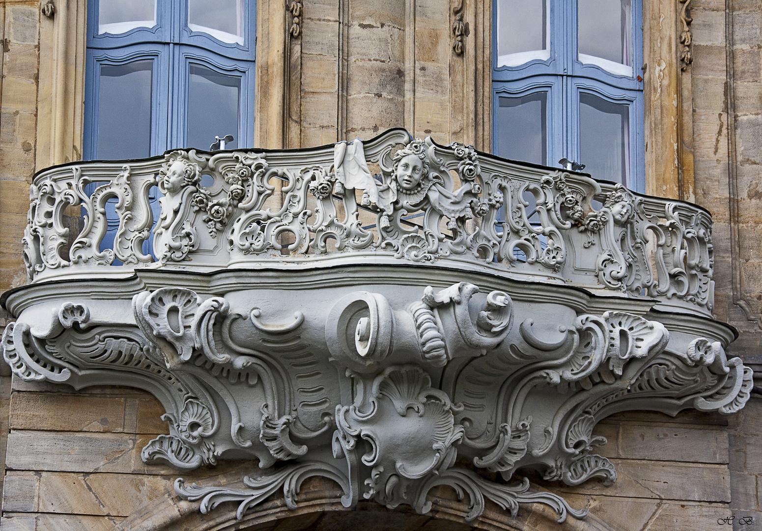 Detailaufnahme am alten Bamberger Rathaus