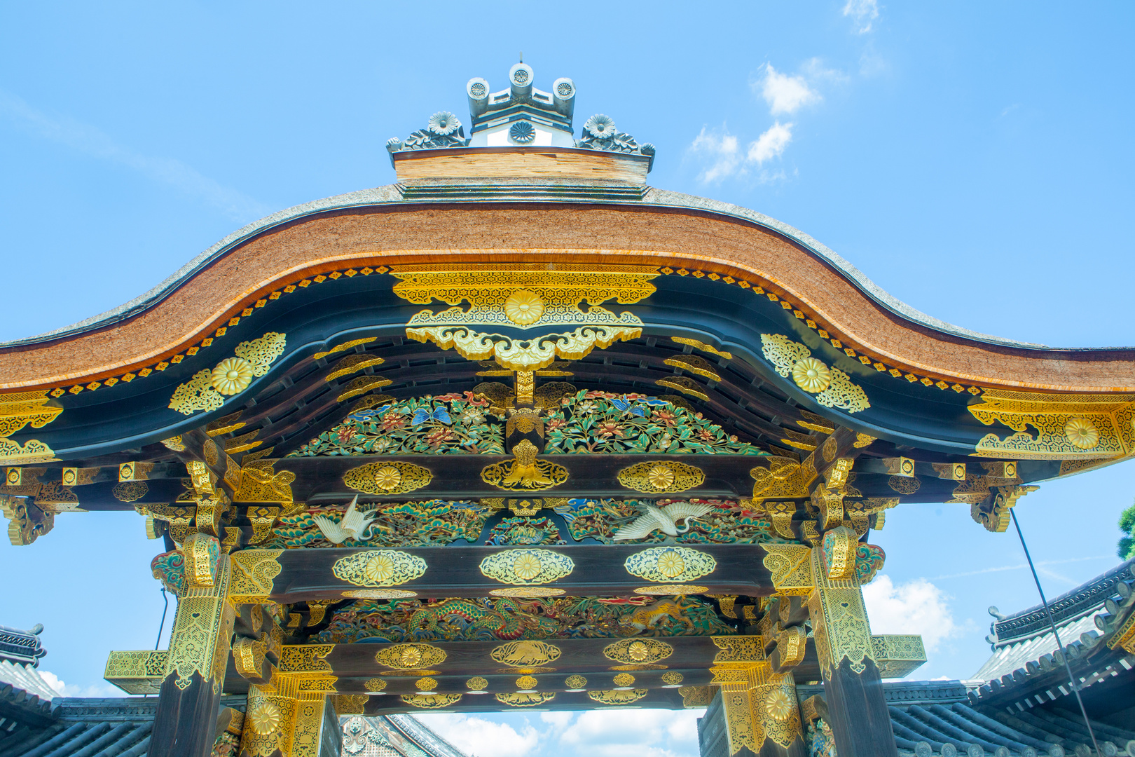 Detailaufnahme von einem Tor am Fushimi-Inari-Schrein nahe Kyoto