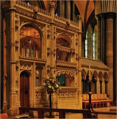 Detailinnenansicht der Kathedrale in Salisbury / Südengland