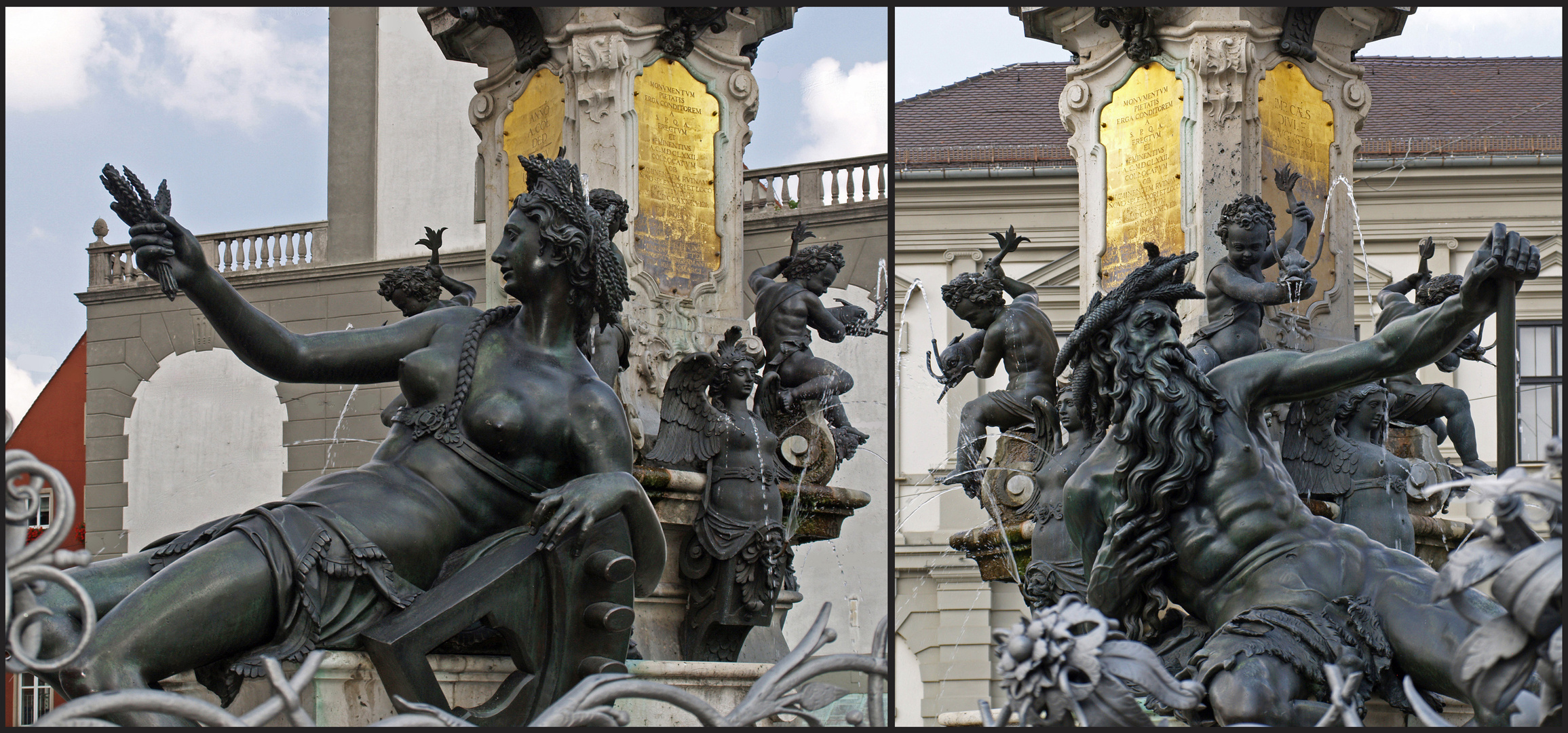 Détails de la Fontaine d’Auguste  --  Augsburg  --  Details des Augustusbrunnens