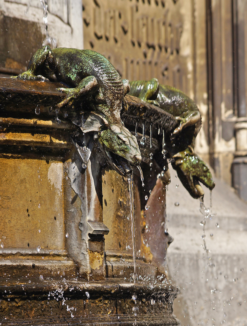 Details vom  Cholerabrunnen in Dresden