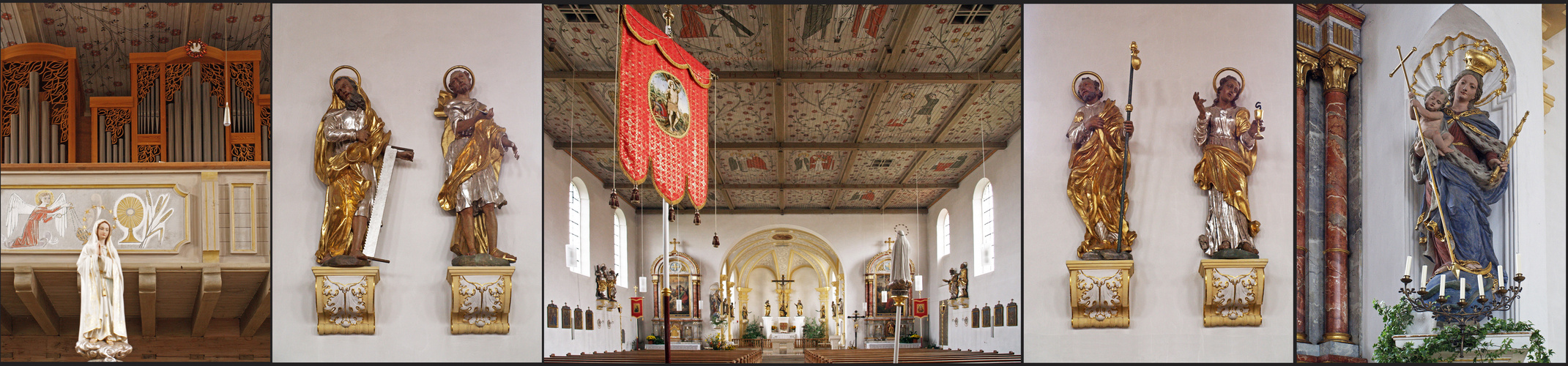 Détais de l’intérieur de l’Eglise de l’Immaculée Conception à Zusmarshausen