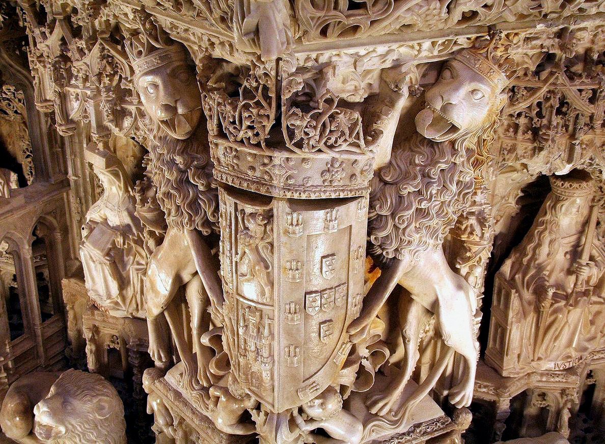 Detalle del sepulcro de Juan II e Isabel de Portugal en la Cartuja de Miraflores (Burgos).