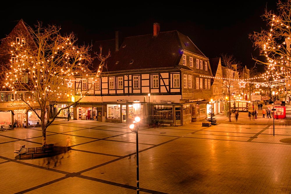 Detmolder Marktplatz in der Weihnachtszeit