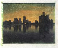 Detroit Skyline auf Aquarellpaier