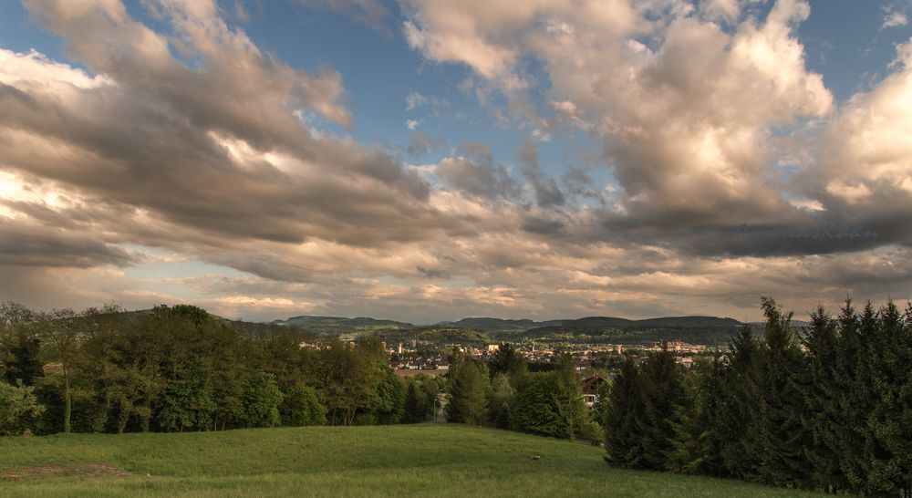 Deutsch und Schweizer Rheinfelden in der Mitte