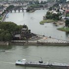 Deutsche Eck aus luftiger Höhe (Seilbahn-Koblenz)