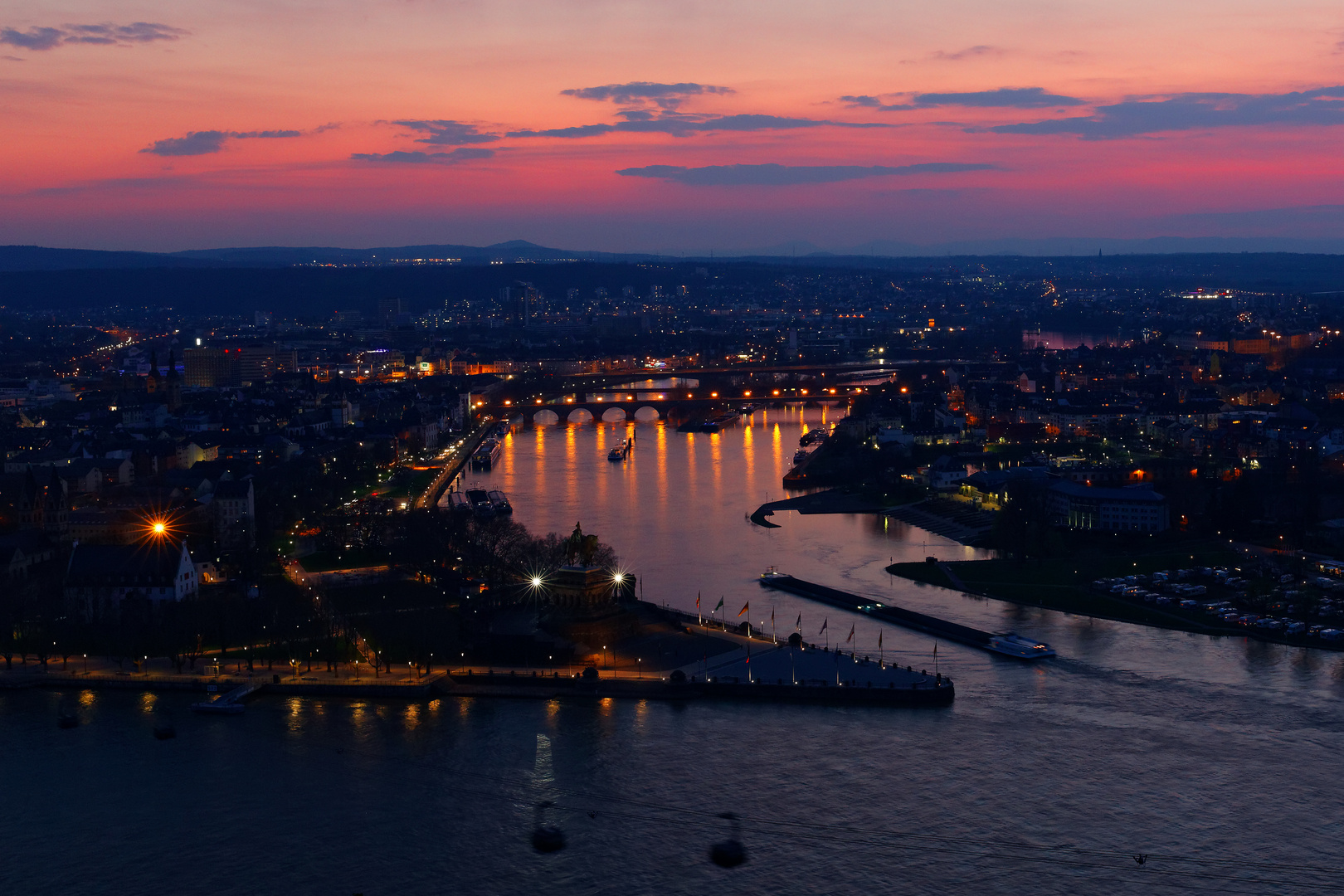 Deutsches Eck am Abend