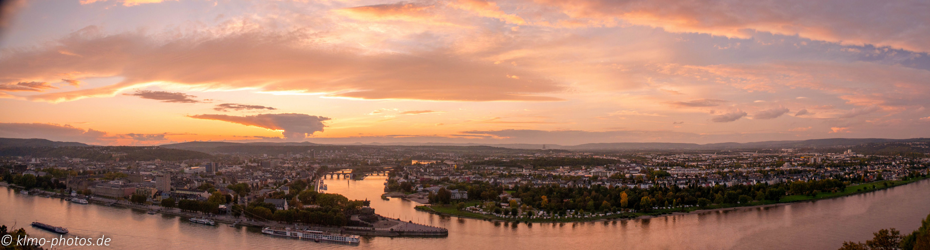 Deutsches Eck im Abendrot