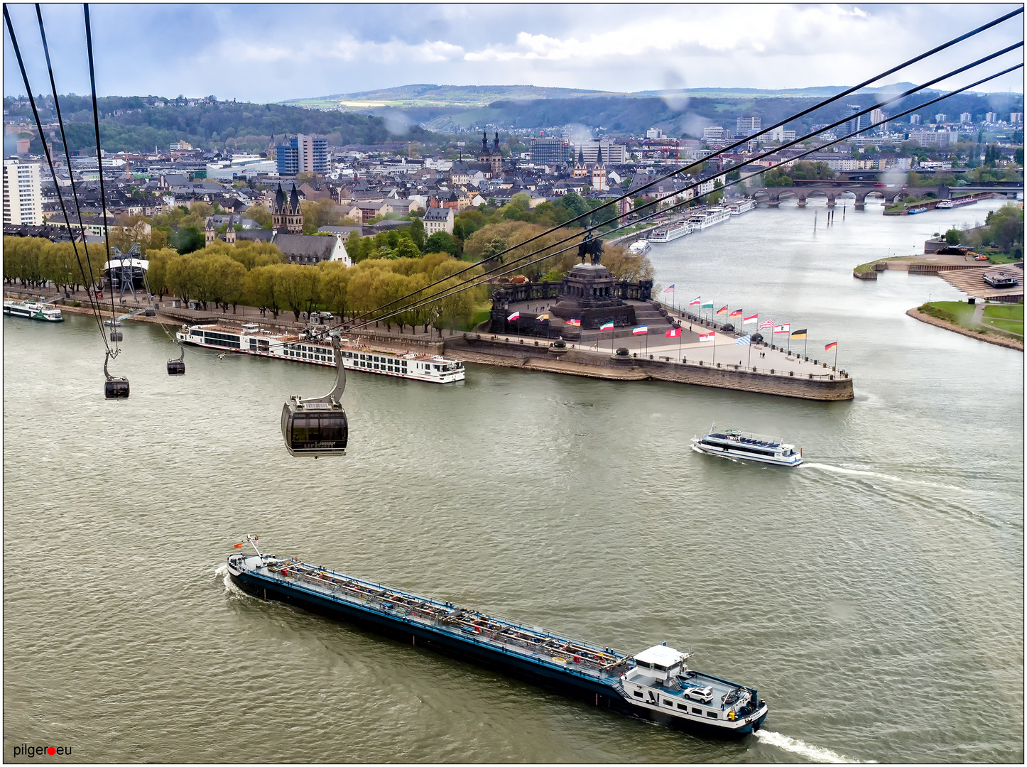 Deutsches Eck im Regen