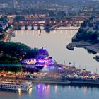 Deutsches Eck, Koblenz, Lightshow am 16.Juni 2023