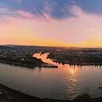 Deutsches Eck - Panorama bei Sonnenuntergang