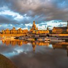 Deutschland 2016: Dresden, Altstadt im Abendlicht nach heftigem Gewitter