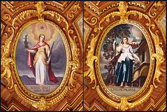 Deux tableaux du plafond de la Salle Dorée à l’Hôtel de Ville de Augsbourg