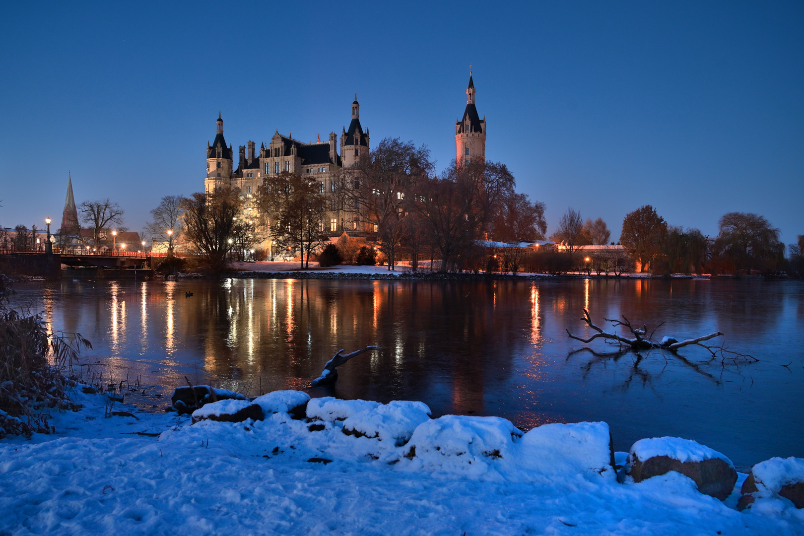 Dezemberabend am Schloss