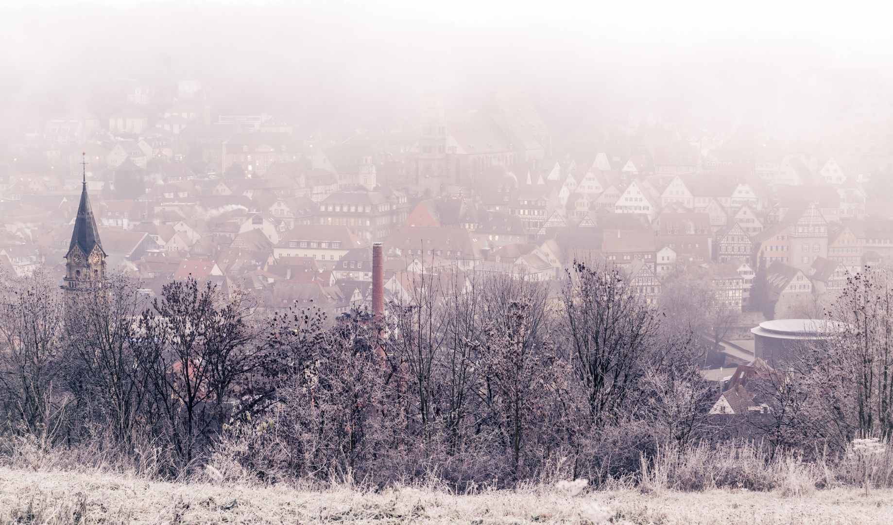 Dezembernebel über Schwäbisch Hall