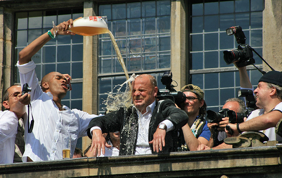 DFB Pokal Feier am Marktplatz in Bremen