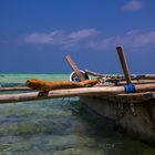 Dhow vor Anker liegend