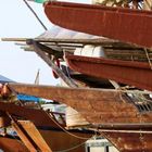 Dhows a Dubai.Bateaux de transports traditionnels des emirats.