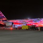 DIa-Show auf dem A380-Rumpf