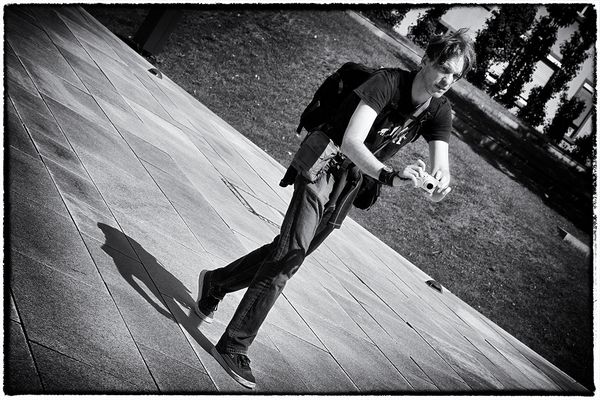 Diagonale Werbepause mit Schatten und Eckenläufer