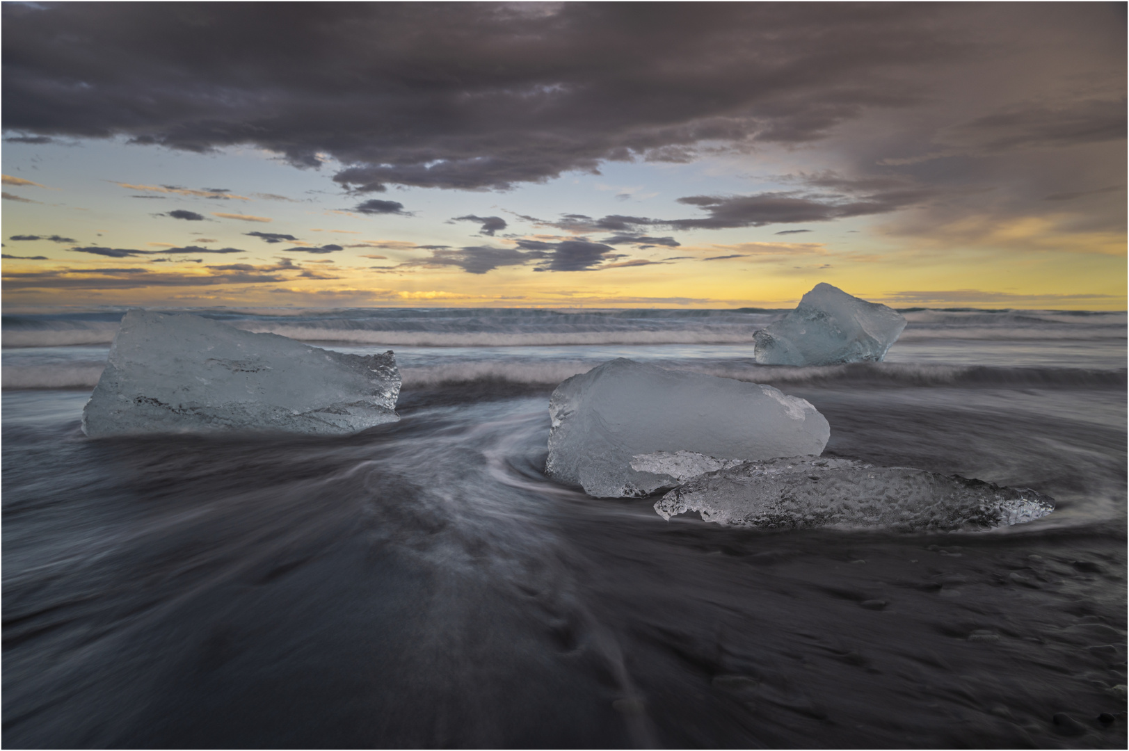 Diamond Beach zum Sonnenuntergang