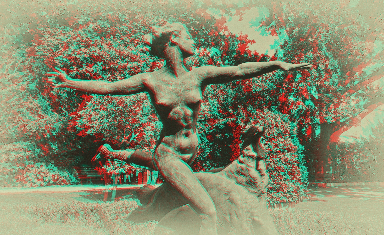 Diana mit den Jagdhunden (3D)