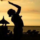 Didier Drogba am Strand von Flic en Flac, Mauritius, März 2007