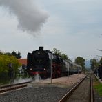 Die 01 118 kurz vor der Scheinanfahrt in Lorsch