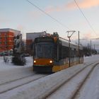 Die 1. Straßenbahn (Linie 1) in Nordhausen Nord seit 3 Tagen.