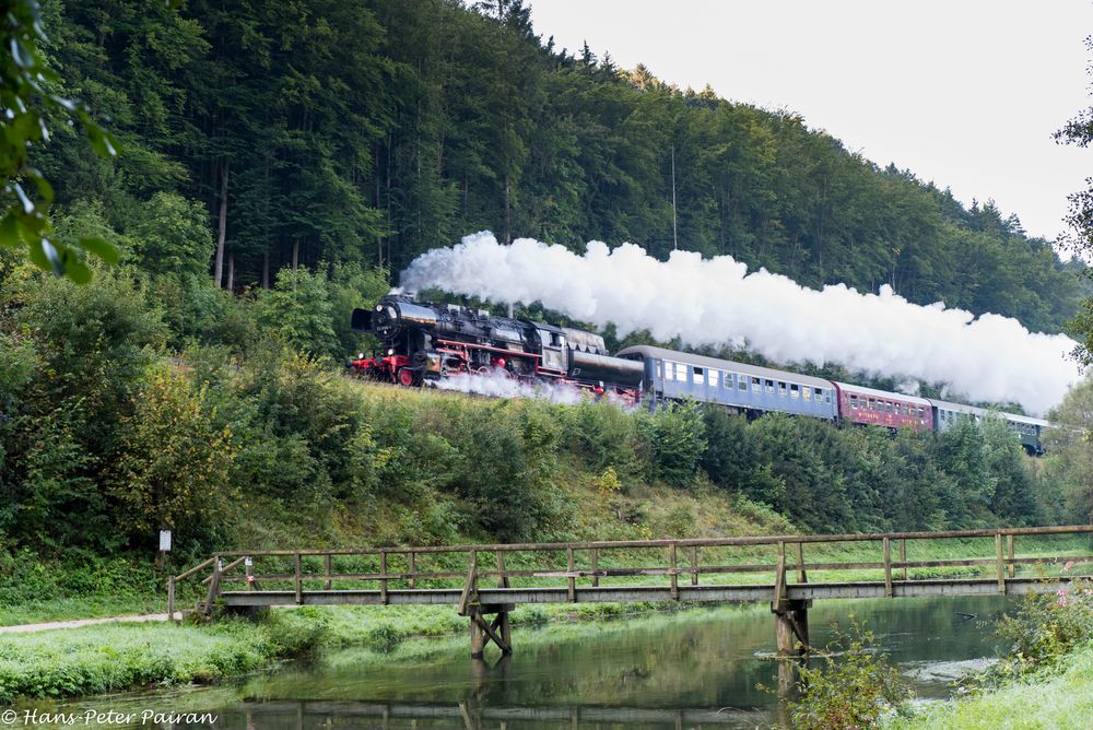 Die 52 8195 bei Rupprechtstegen im Pegnitztal