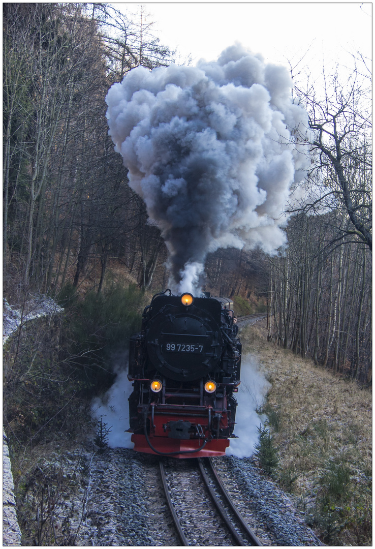 Die 99 7235-7 im Thumkuhlental (30.12.2016) #2