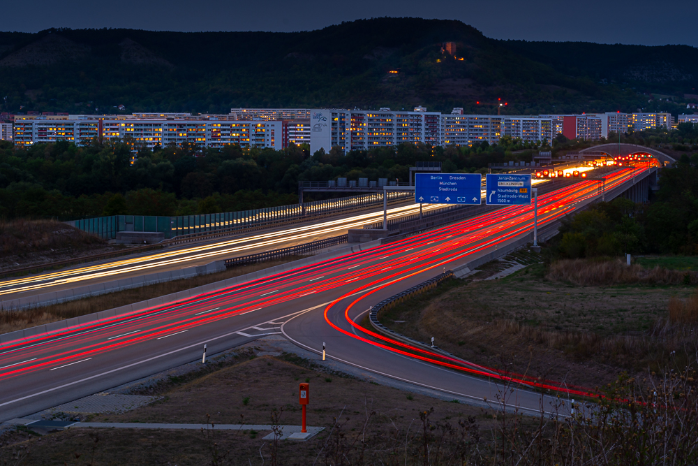 Die A 4 bei Jena-Lobeda