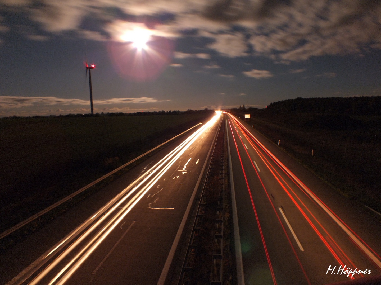 Die A20 bei Nacht