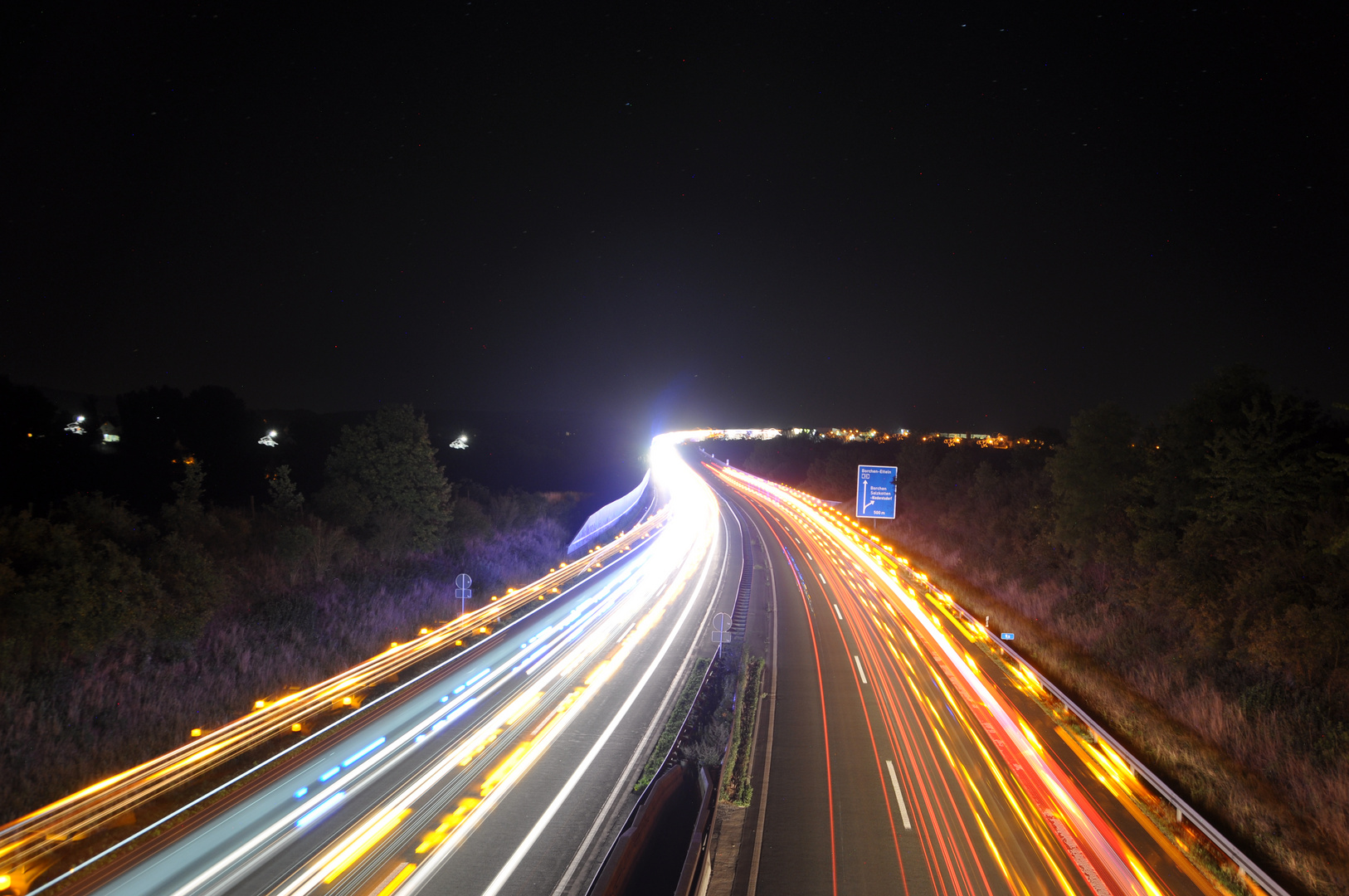 Die A33 bei Nacht...