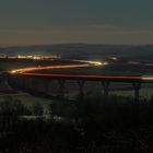 die A38 nachts im Südharz