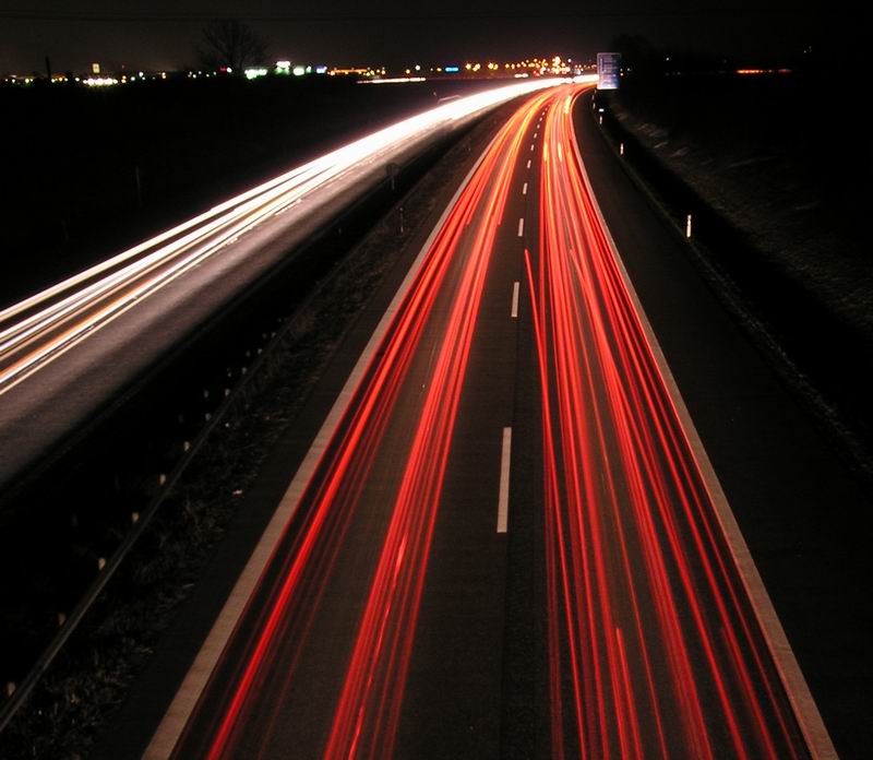 Die A7 bei Nacht.