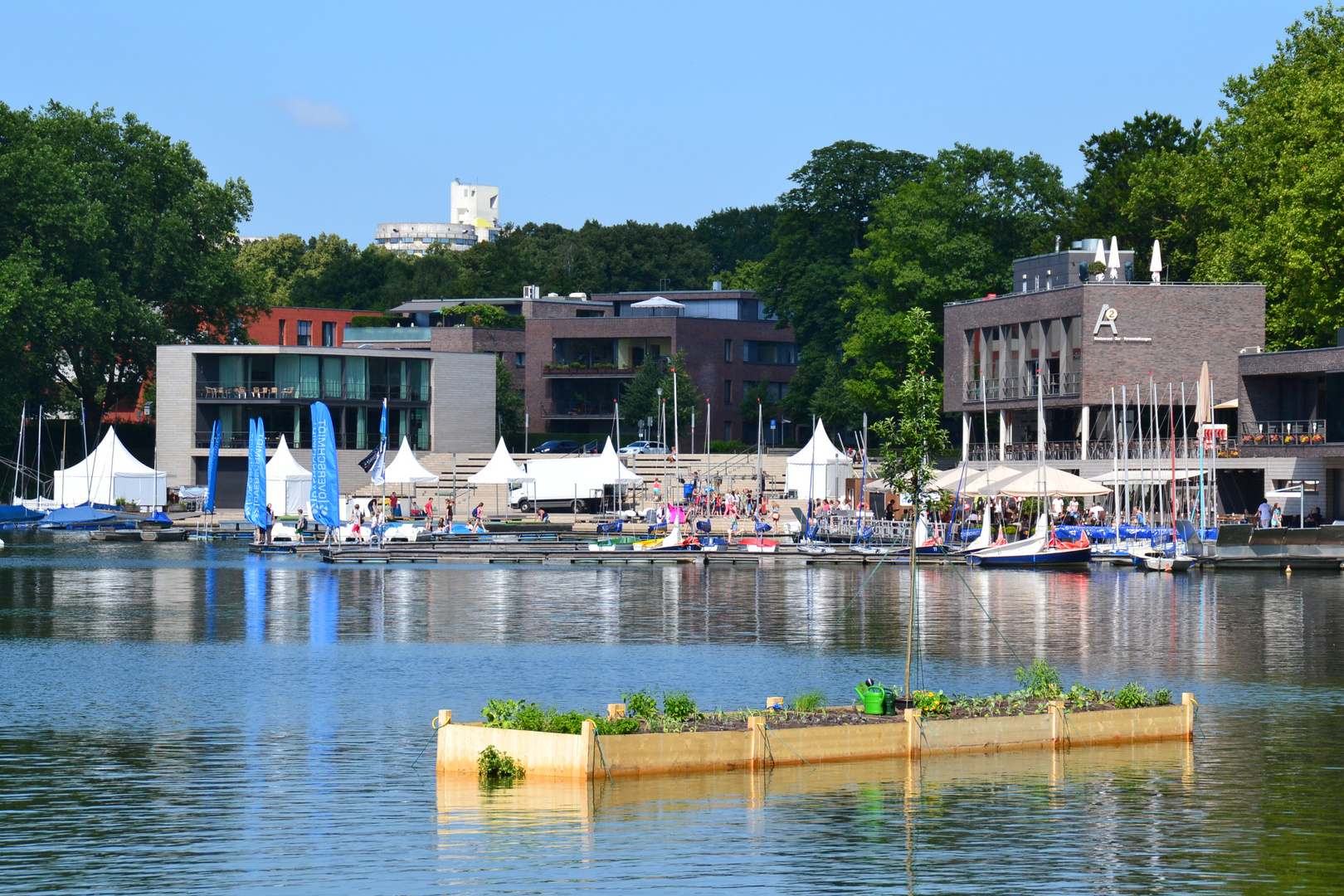 Die "Aa-Farm" auf dem Aasee in Münster