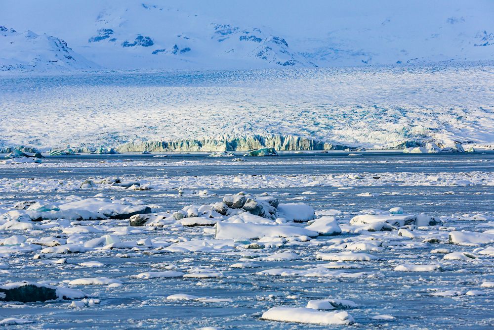 Die Abbruchkante des Jökulsarlon