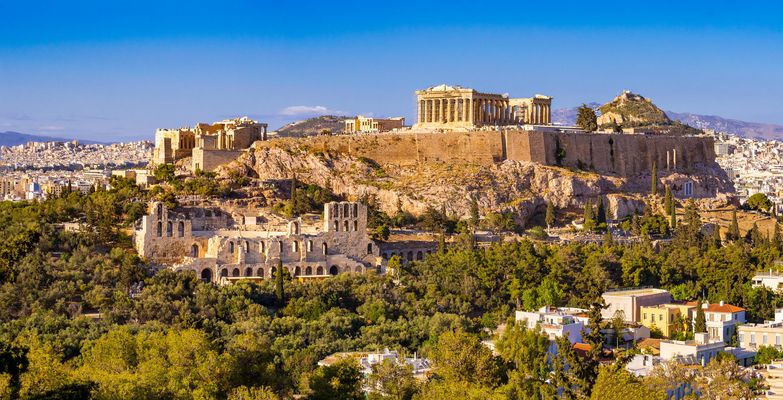 die Akropolis am Abend