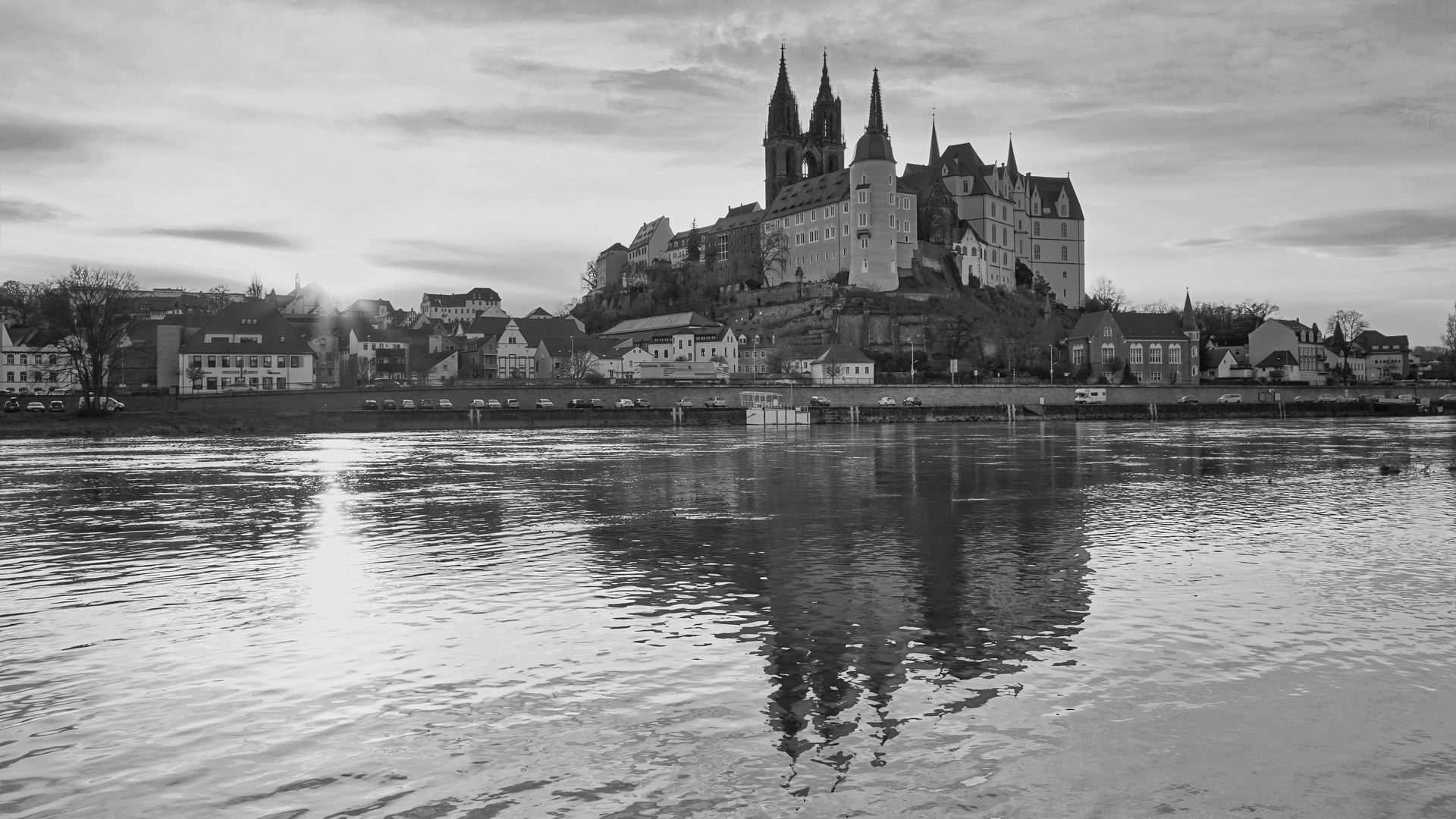 Die Albrechtsburg im letzten Licht des Tages