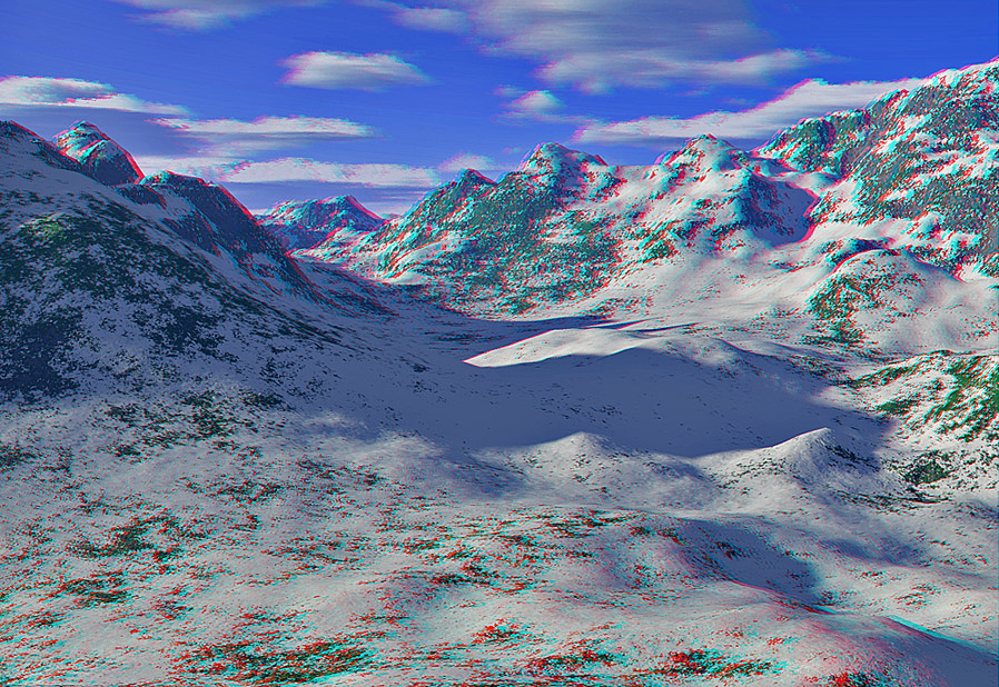 Die Alpen (3D rot/cyan)